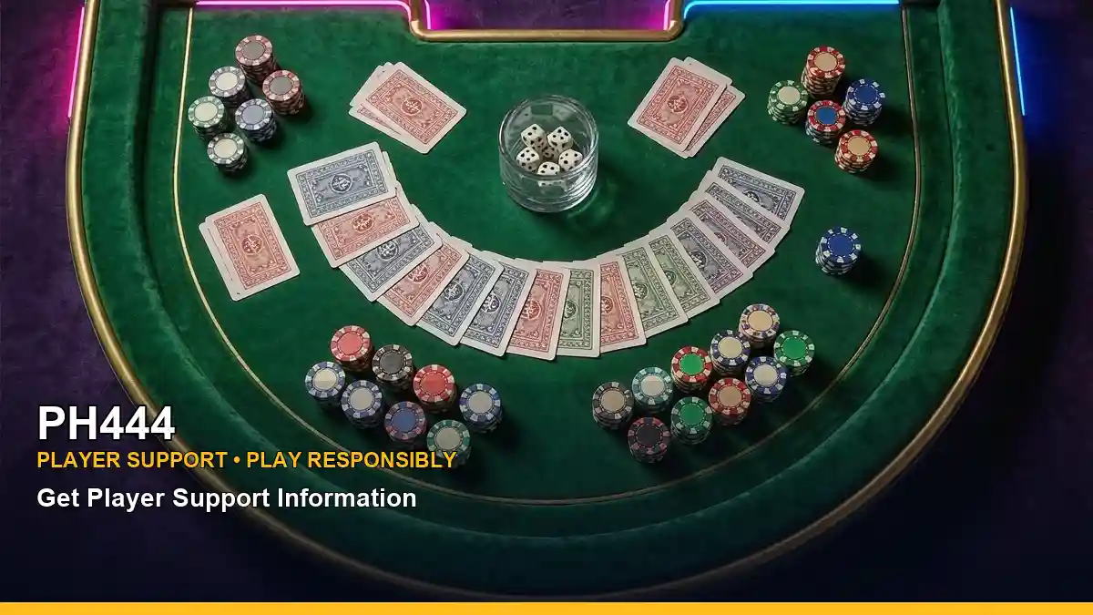 PH444 live casino table games with an adult Filipina host in a professional studio setting